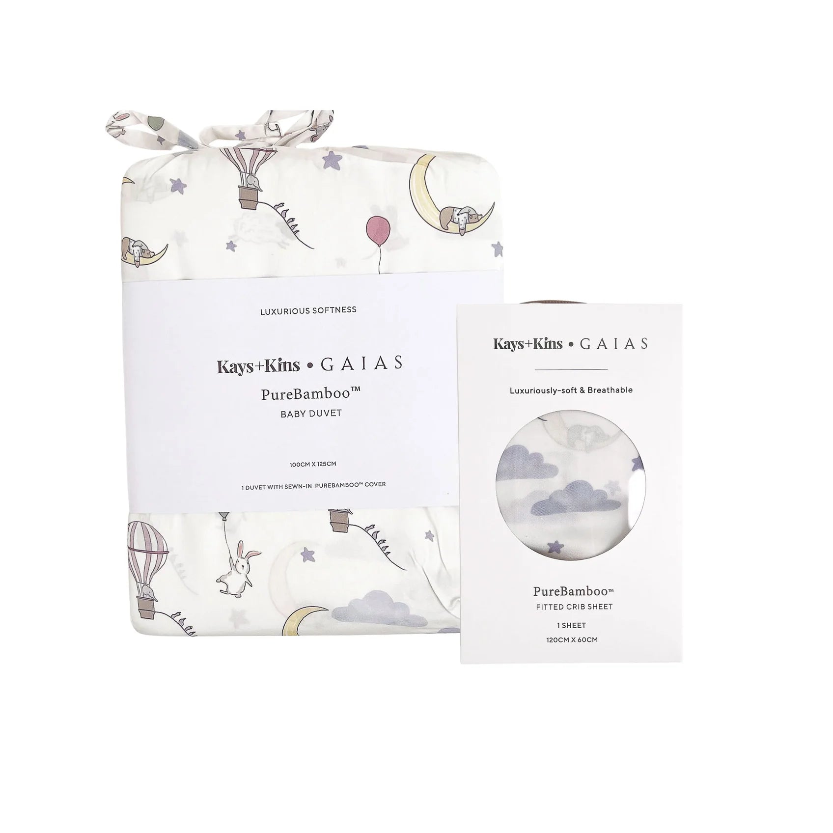 [Kays+Kins x GAIAS] PureBamboo™ Duvet + Fitted Crib Sheet Bundle Set