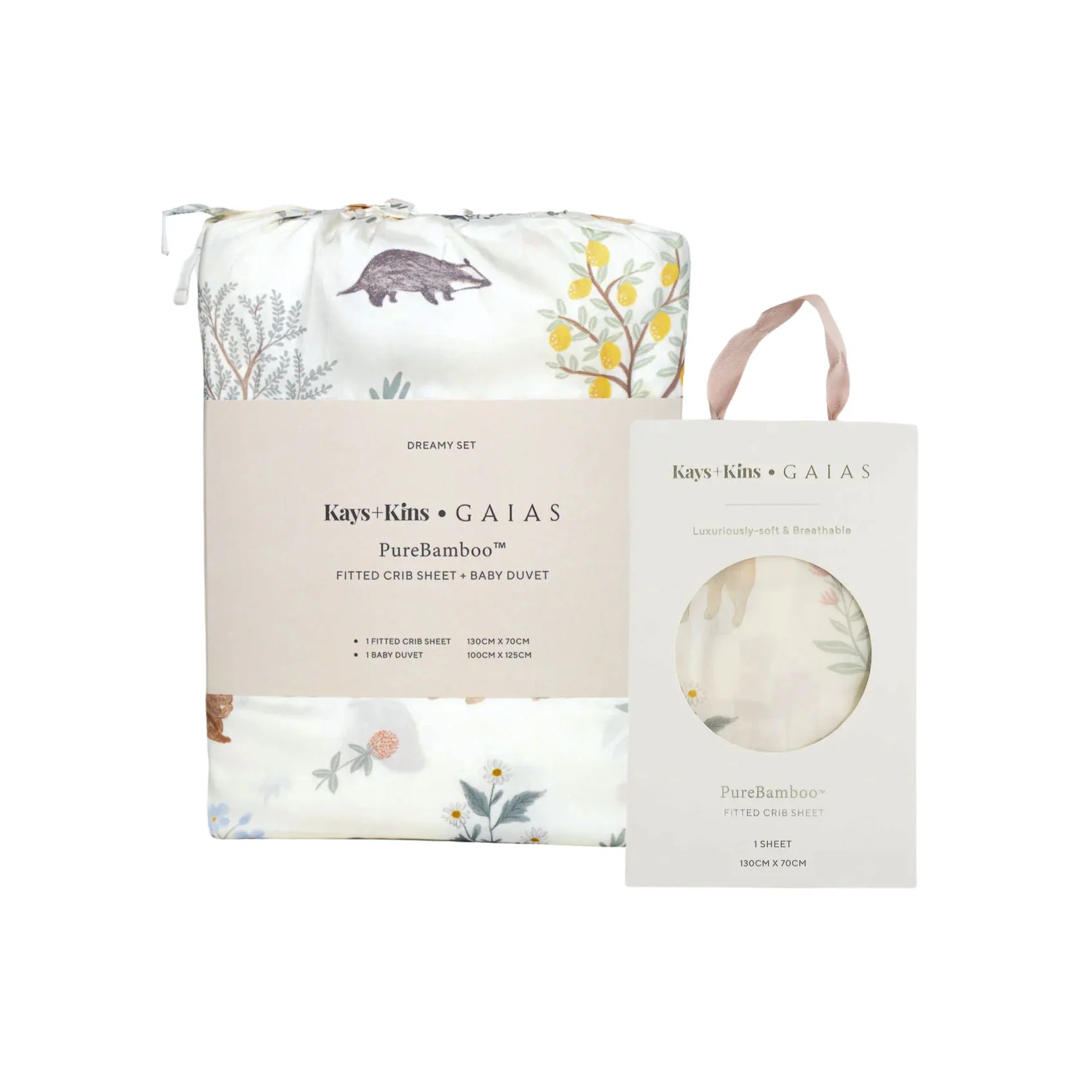 [Kays+Kins x GAIAS] PureBamboo™ Duvet + Fitted Crib Sheet Bundle Set