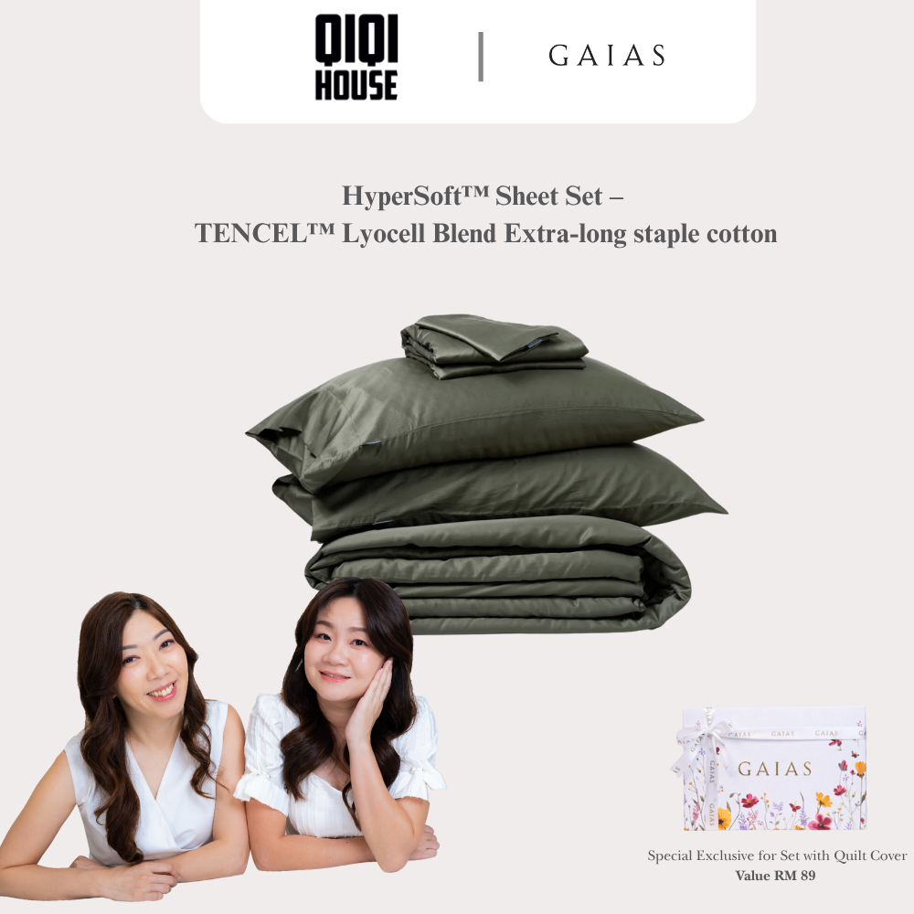 Qiqi House x Gaias   | HyperSoft™ Sheet Set – TENCEL™ Lyocell Blend Extra-long staple cotton 升级版天丝棉